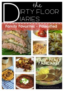 Family Favorites like Pizza, Tacos, Mac & Cheese, Hot Dogs, Meatloaf, and Pancakes, all done Paleo, all done crazy-good.