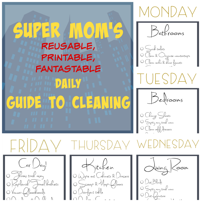 Cleaning doesn't have to suck! This printable guide to cleaning can be printed out and laminated so you can keep track of your daily chores. #TryZep