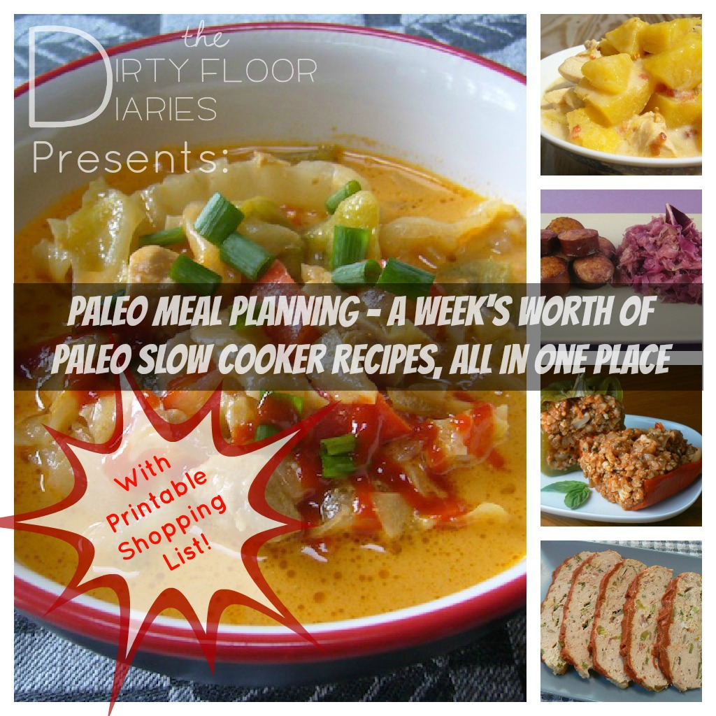 A week's worth of Paleo Crock Pot Meals, with a printable shopping list!