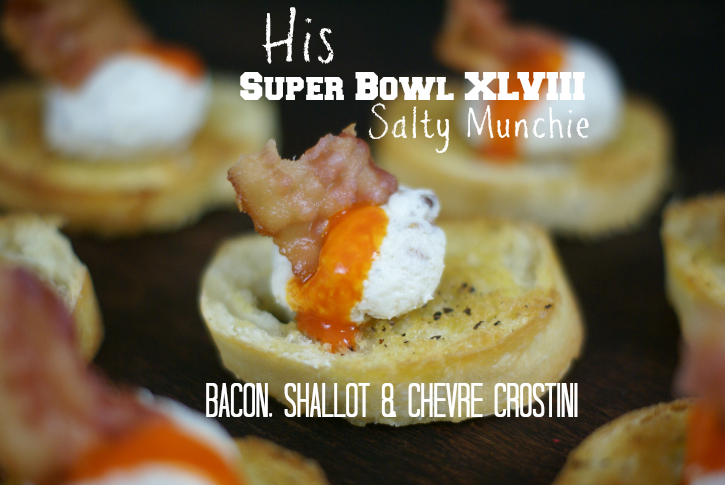Your man and his friends will be begging for more of these Bacon, Shallot, & Chevre Crostinis on Super Bowl Sunday #shop