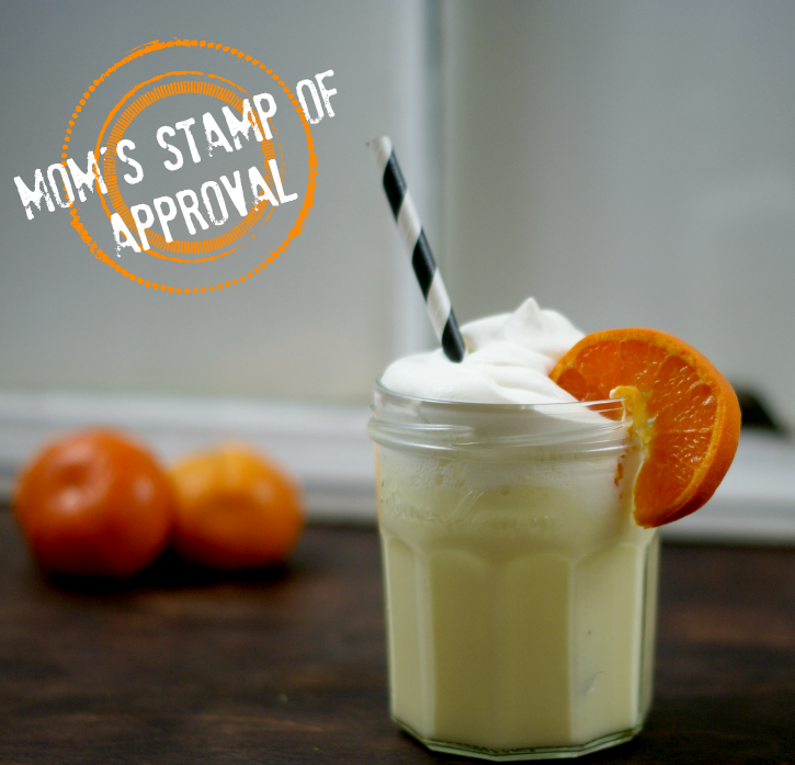 This boozy creamsicle drink recipe will take you back to childhood and away to cloud 9. #NickMomPJParty #CollectiveBias #SoFabCon14