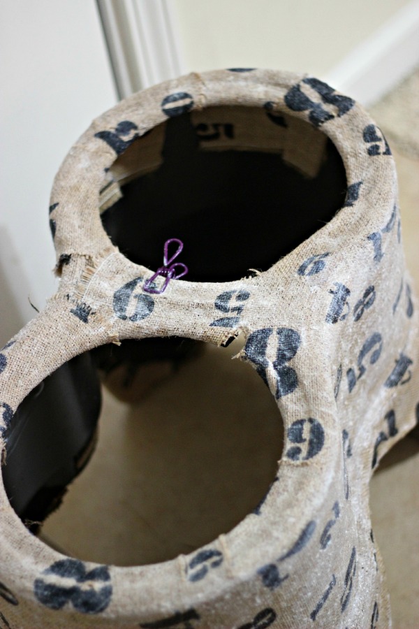 DIY Designer burlap wrapped elevated dog bowl